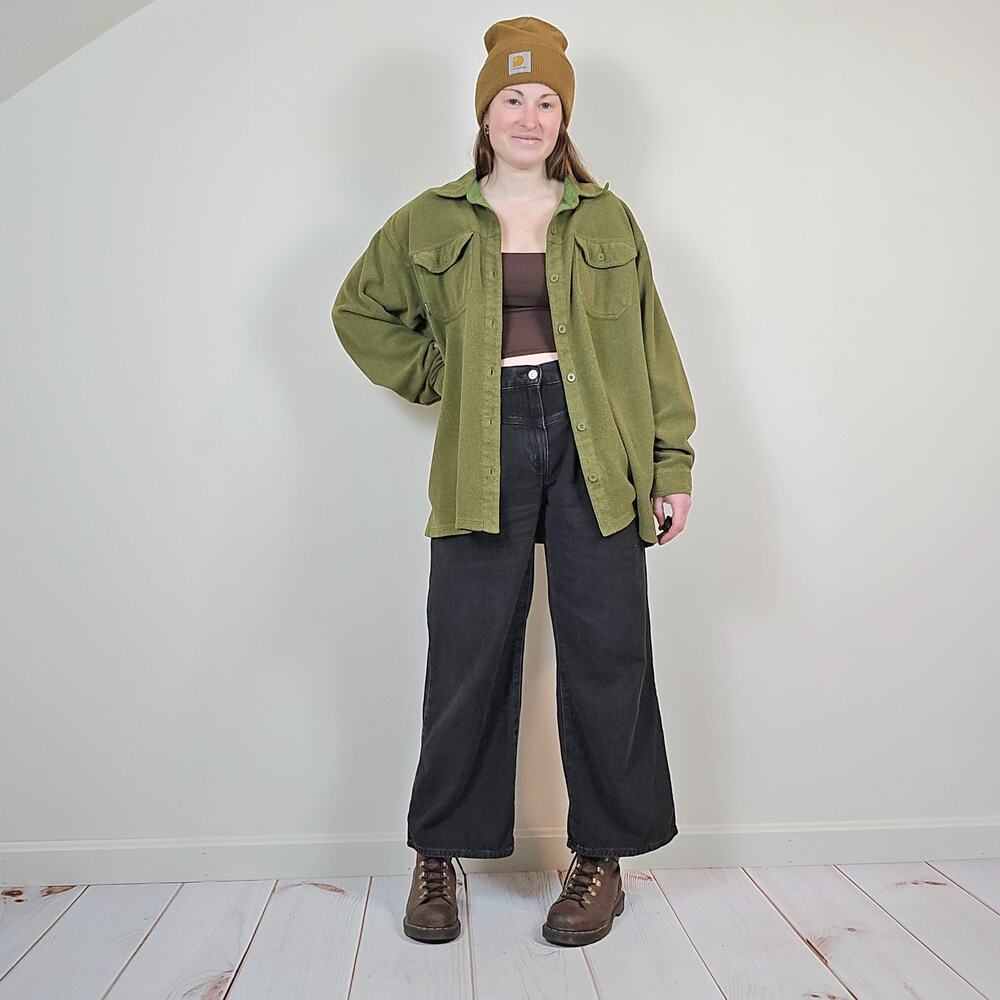 Vintage Y2K Patagonia Fleece Shacket Green Large